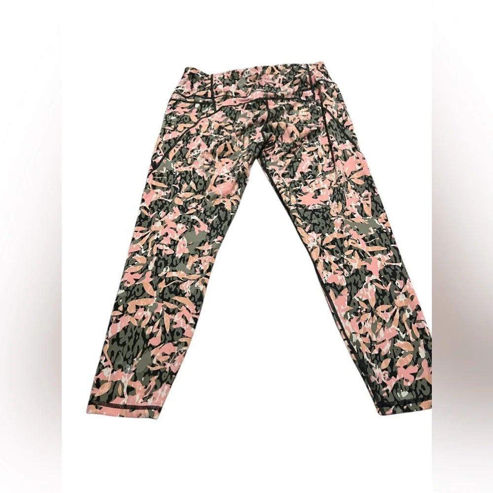 Sweaty Betty Power 7/8 Length leggings Green floral Size L - Picture 2 of 8